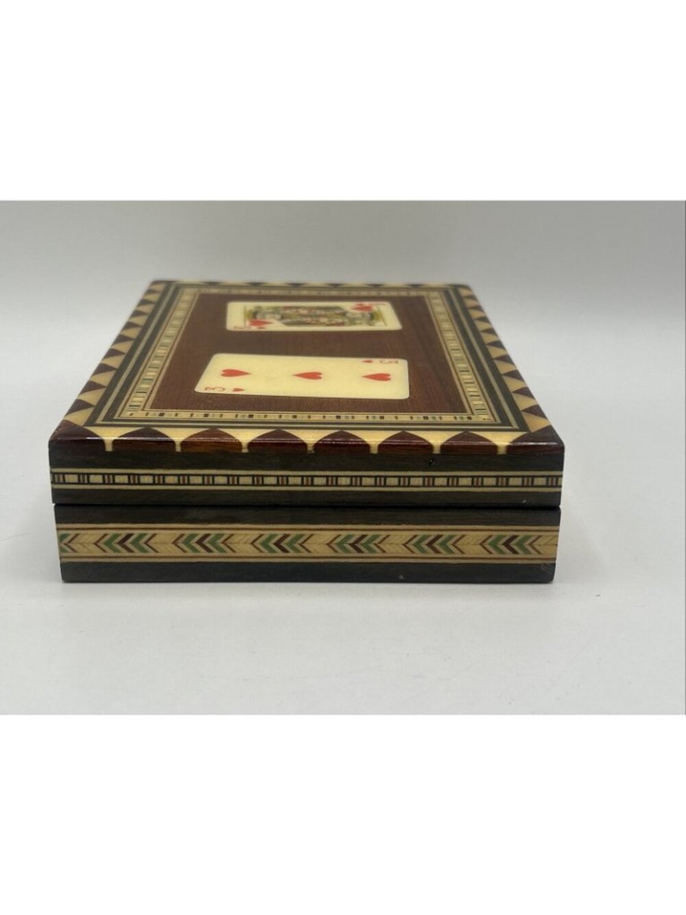 Miguel Laguna Playing Card Box Lacquered Mosaic Wood Inlay Handmade In Spain - Picture 14 of 16